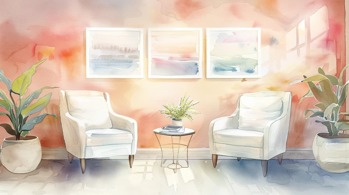 Private and comfortable therapy space setup